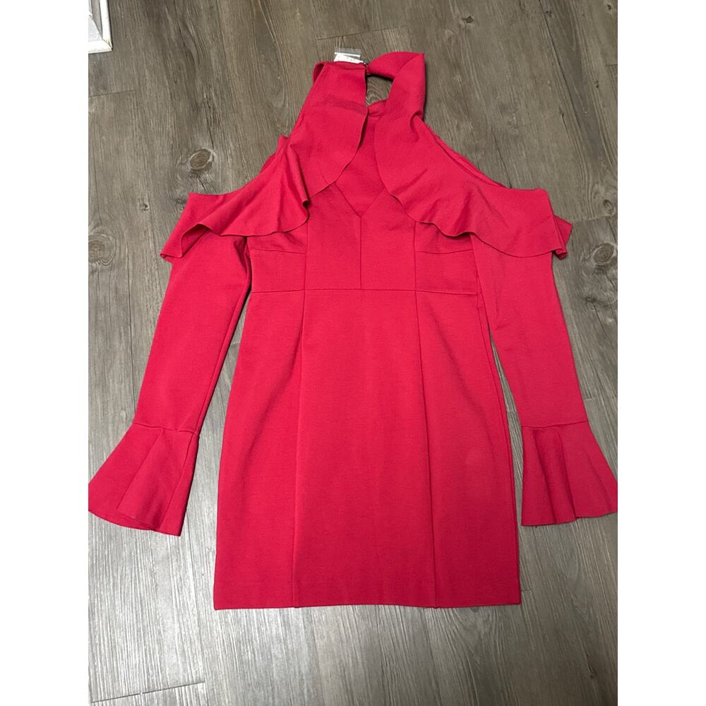 Free People Sweet Talk Ruffle Coquette Mini Dress In Raspberry Size Small - Picture 5 of 7